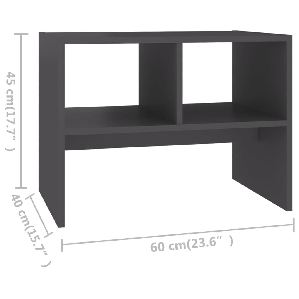vidaXL Τραπέζι Βοηθητικό Γκρι 60 x 40 x 45 εκ. από Μοριοσανίδα