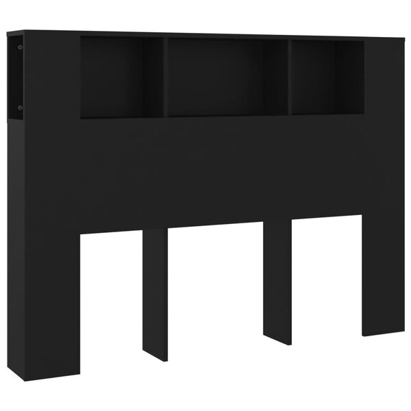 vidaXL Κεφαλάρι Με Αποθηκευτικό Χώρο Μαύρο 140 x 18,5 x 104,5 εκ.