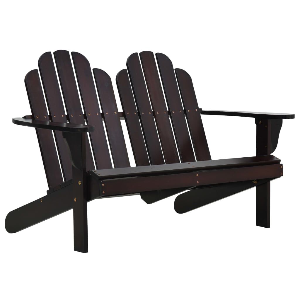 vidaXL Κάθισμα Διπλό Adirondack Καφέ Ξύλινο