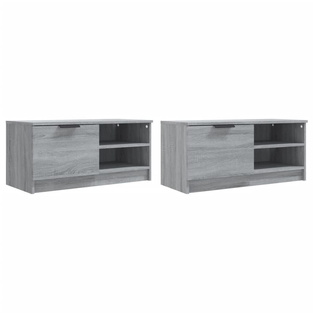 vidaXL Έπιπλα Τηλεόρασης 2 τεμ. Γκρι Sonoma 80x35x36,5 εκ. Επεξ. Ξύλο