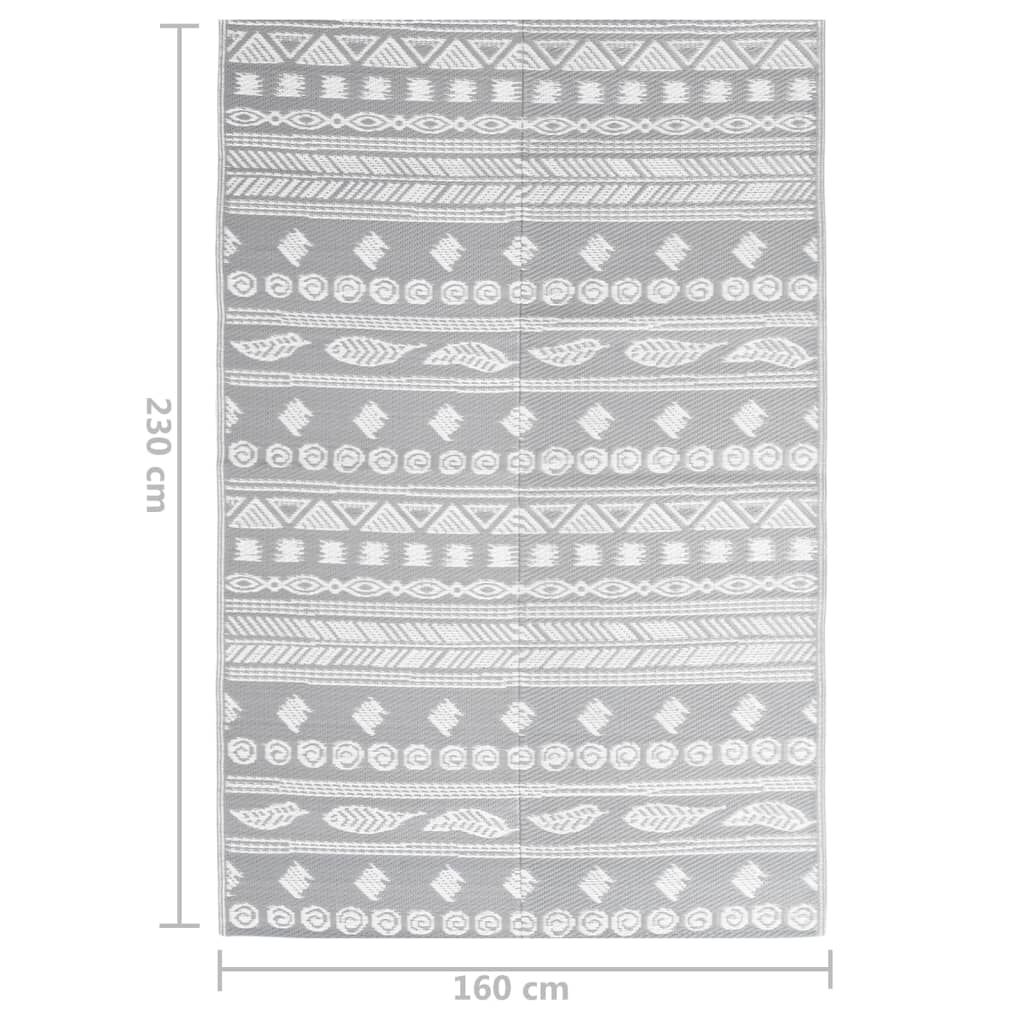 vidaXL Χαλί εξωτερικού χώρου ARAKIL Γκρι 160x230 cm PP