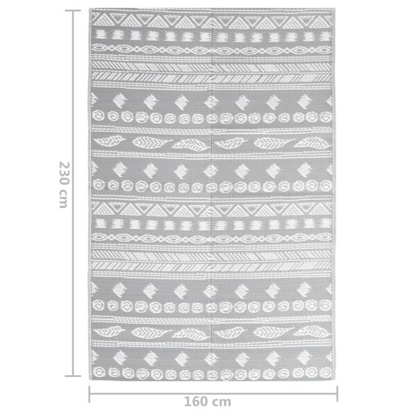 vidaXL Χαλί εξωτερικού χώρου ARAKIL Γκρι 160x230 cm PP