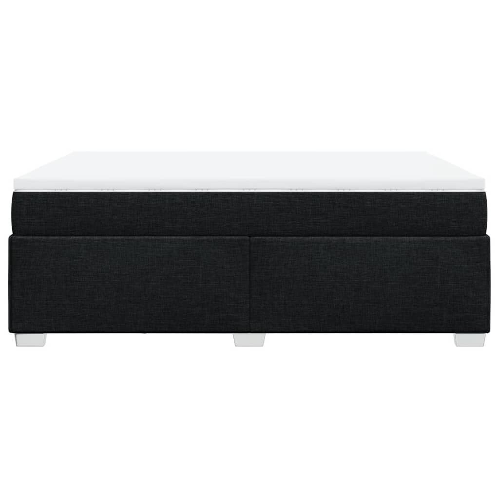 vidaXL Κρεβάτι Boxspring με Στρώμα Μαύρο 140x190 εκ. Υφασμάτινο