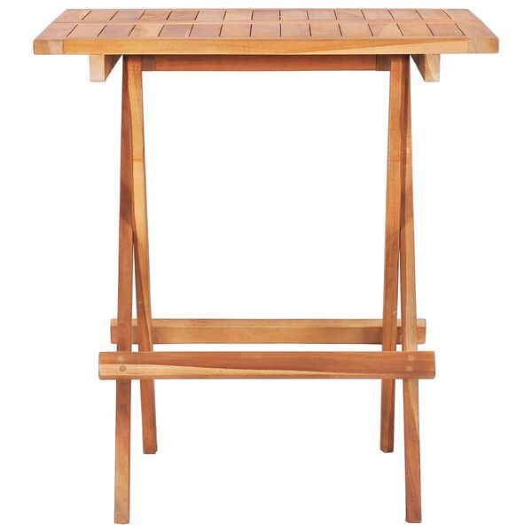 vidaXL Σετ Επίπλων Mπιστρό 3 τεμ. Μασίφ Ξύλο Teak με Πράσινα Μαξιλάρια