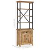 vidaXL Βιβλιοθήκη με Ντουλάπι 65 x 30 x 180 εκ. από Μασίφ Ξύλο Μάνγκο