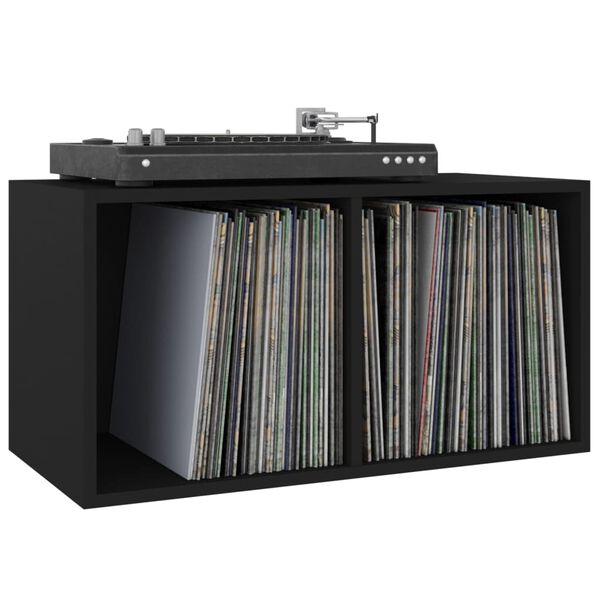 vidaXL Έπιπλο Δίσκων Βινυλίου Μαύρο 71x34x36 εκ. Επεξεργ. Ξύλο