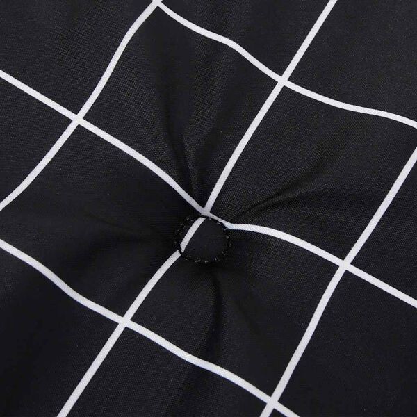 vidaXL Μαξιλάρι Πάγκου Μαύρο Καρό 200x50x4 εκ. Ύφασμα Oxford