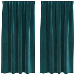 vidaXL Κουρτίνες 2 pcs Σκούρο Πράσινο 140 x 175 cm Βελούδο