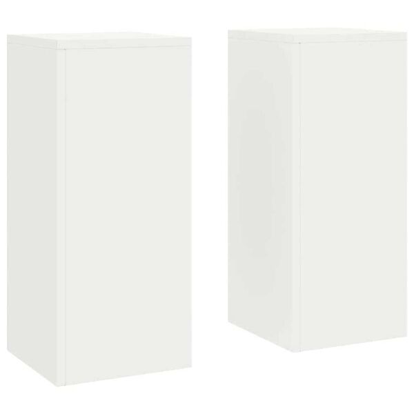 vidaXL Στήριξη φυτών 2 pcs Λευκό 24 x 24 x 55 εκ. Ατσάλι