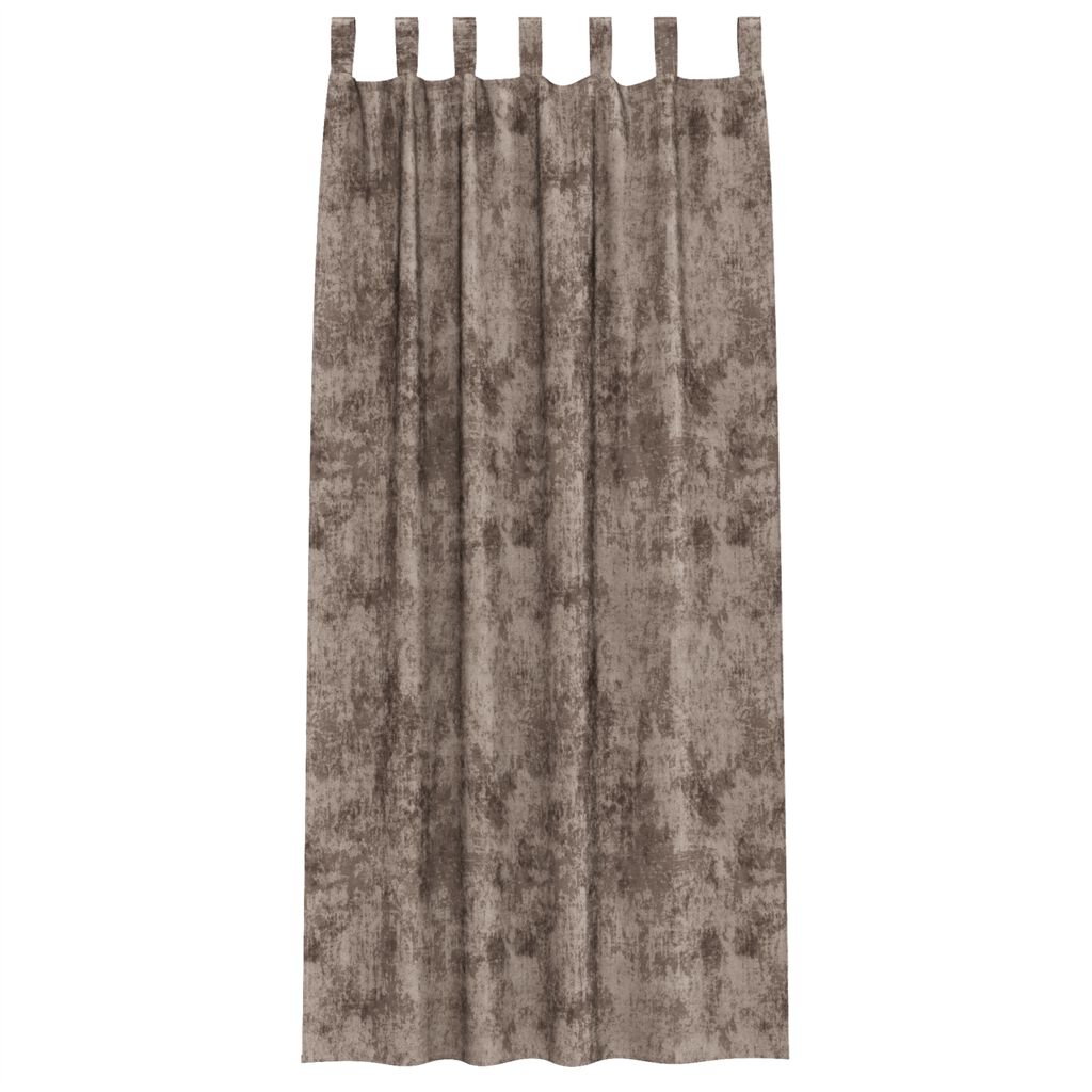 vidaXL κουρτίνες βελούδου 2 τεμ με μάτια Καφέ 245x140 εκ.