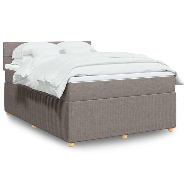 vidaXL &Kappa;&rho;&epsilon;&beta;ά&tau;&iota; Boxspring &mu;&epsilon; &Sigma;&tau;&rho;ώ&mu;&alpha; Taupe 140x200 &epsilon;&kappa;. &Upsilon;&phi;&alpha;&sigma;&mu;ά&tau;&iota;&nu;&omicron;