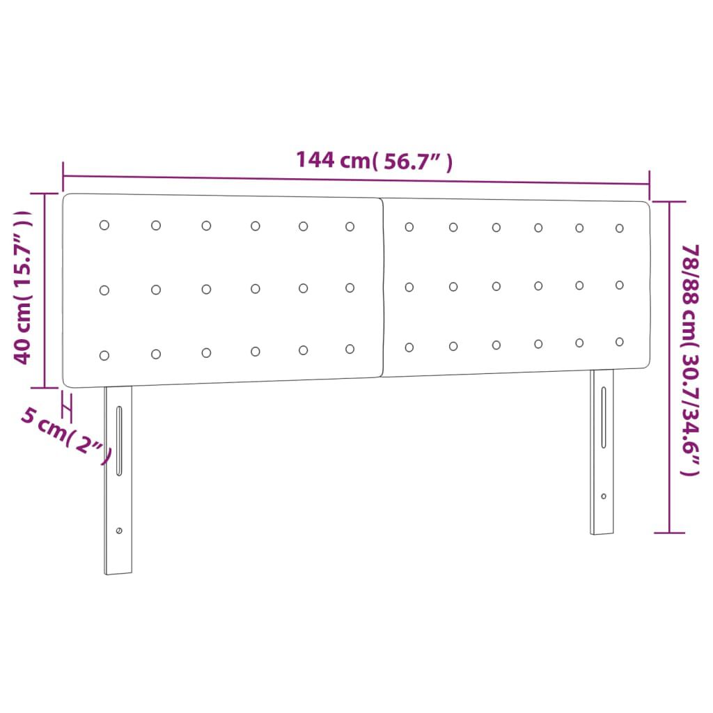 vidaXL Κεφαλάρια Κρεβατιού 2 τεμ. Γκρι 72x5x78/88 εκ. Συνθετικό Δέρμα