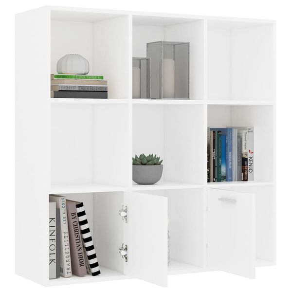 vidaXL Βιβλιοθήκη Λευκή 98 x 30 x 98 εκ. από Επεξ. Ξύλο