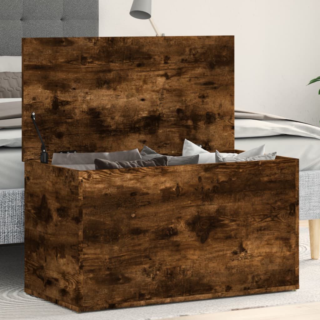 vidaXL Μπαούλο Αποθήκευσης Καπνιστή Δρυς 84x42x46 εκ. Επεξεργ. Ξύλο