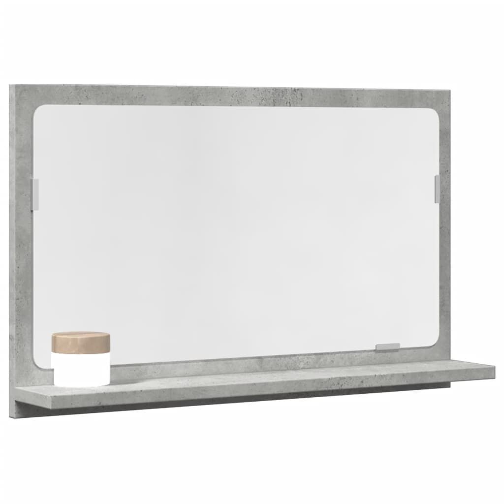 vidaXL Καθρέφτης Μπάνιου Γκρι Σκυροδέματος 60x11x37 εκ. Επεξ. Ξύλο