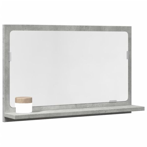 vidaXL Καθρέφτης Μπάνιου Γκρι Σκυροδέματος 60x11x37 εκ. Επεξ. Ξύλο