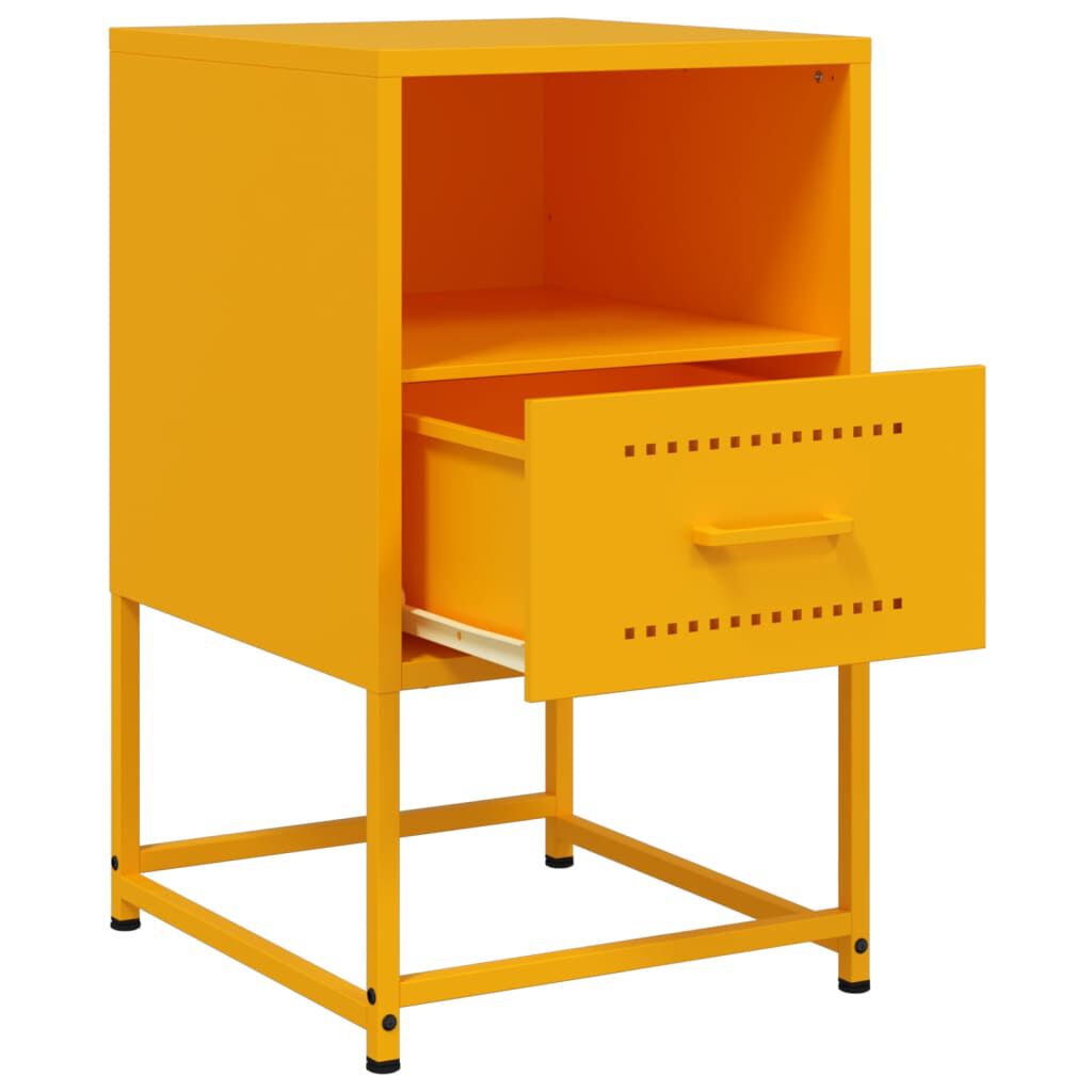 vidaXL Κομοδίνο Μουσταρδί 36x39x60,5 εκ. από Χάλυβα