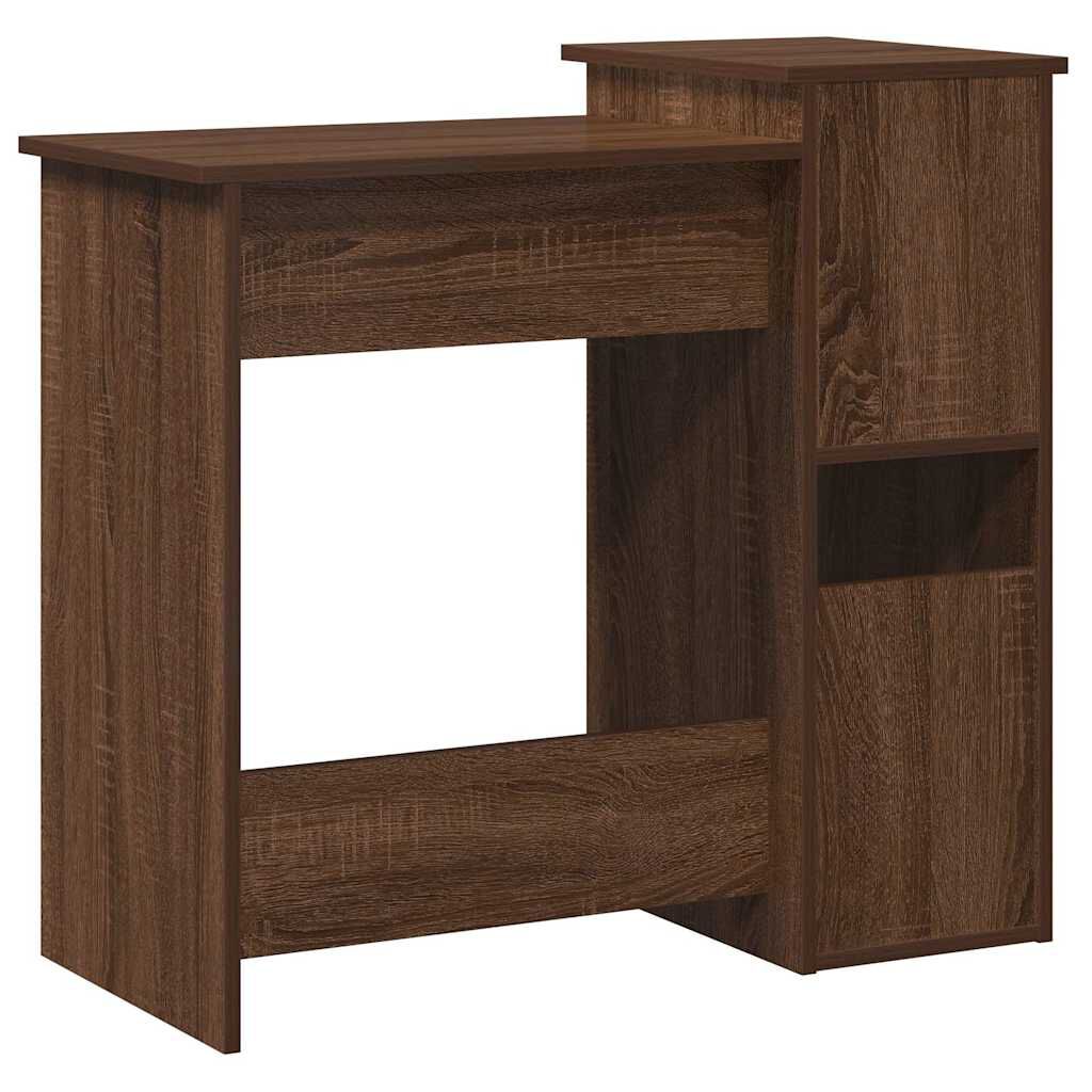 vidaXL Γραφείο με Ράφια Καφέ Δρυς 184x40x78 εκ Επεξεργασμένο Ξύλο