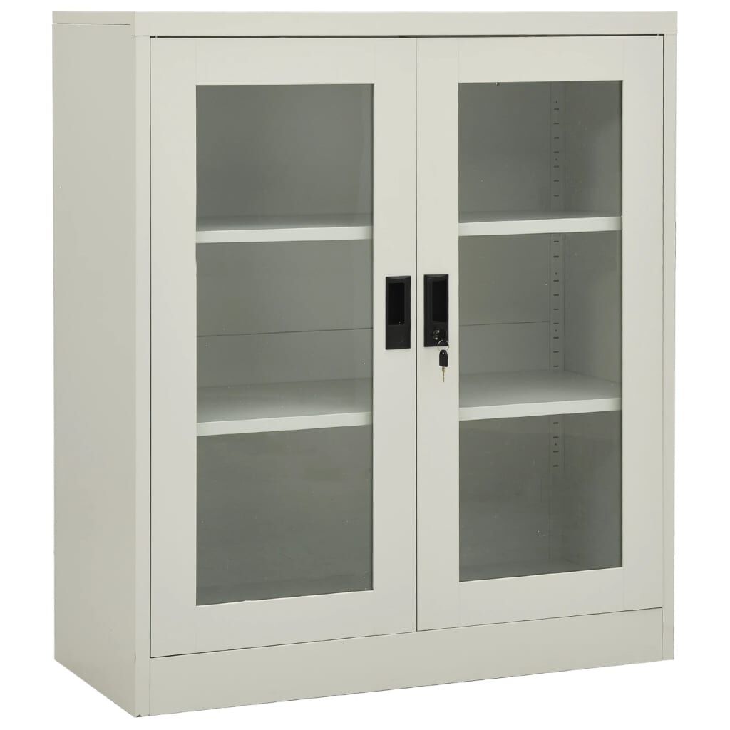 vidaXL Ντουλάπα Γραφείου 90 x 40 x 105 εκ. Ανοιχτό Γκρι Ατσάλινη