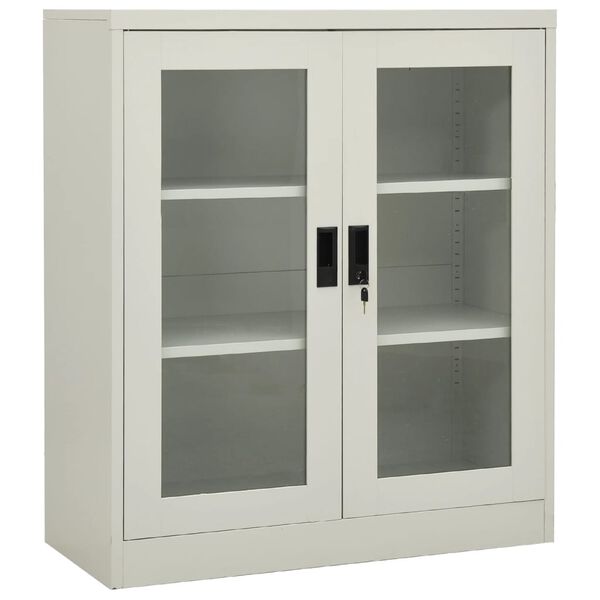 vidaXL Ντουλάπα Γραφείου 90 x 40 x 105 εκ. Ανοιχτό Γκρι Ατσάλινη