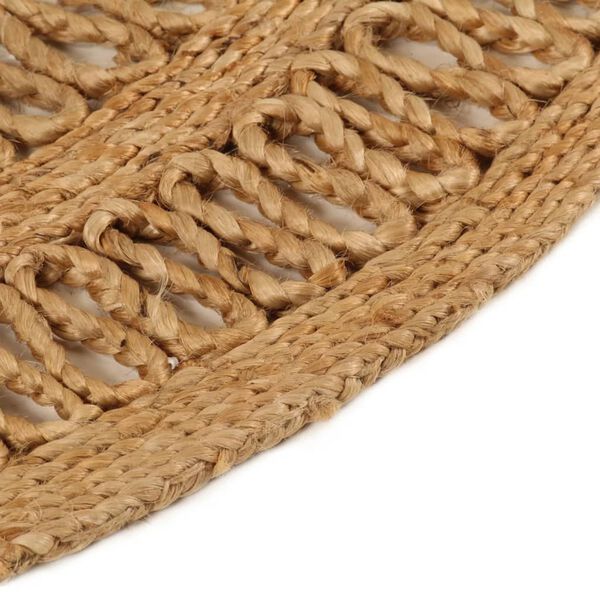 vidaXL Χαλί Πλεκτό Χειροποίητο Στρογγυλό 90 εκ. από Γιούτα