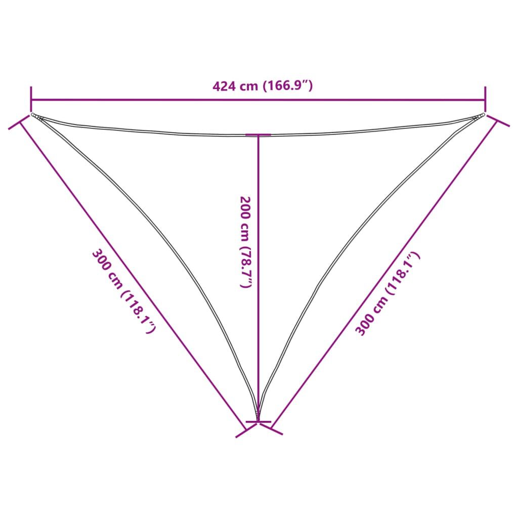 vidaXL Πανί Σκίασης Τρίγωνο Κρεμ 3 x 3 x 4,24 μ. από Ύφασμα Oxford