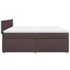 vidaXL Κρεβάτι Boxspring με Στρώμα Σκούρο Καφέ 180x200 εκ Υφασμάτινο