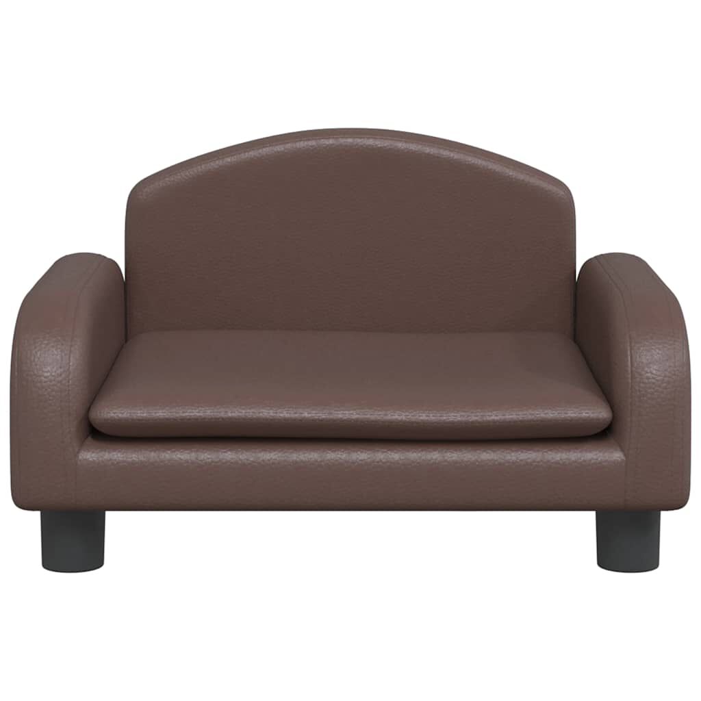 vidaXL Καναπές Παιδικός Καφέ 50 x 40 x 30 εκ. από Συνθετικό Δέρμα