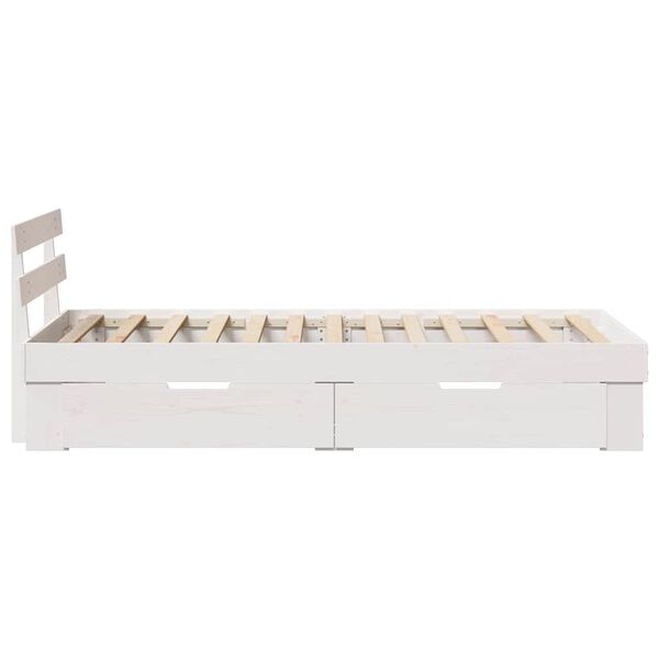 vidaXL Σκελετός Κρεβατιού Λευκό 75 x 190 cm Μασίφ ξύλο πεύκου