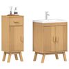 vidaXL Σετ Επίπλων Μπάνιου με συρτάρι 2 pcs Καφέ 114 x 43 x 73.5 εκ.