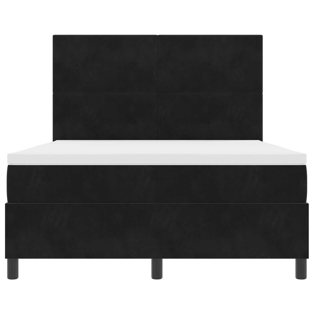 Κρεβάτι Box Spring vidaXL με Στρώμα Μαύρο 160x200 cm Βελούδο