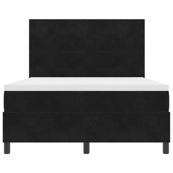 Κρεβάτι Box Spring vidaXL με Στρώμα Μαύρο 160x200 cm Βελούδο