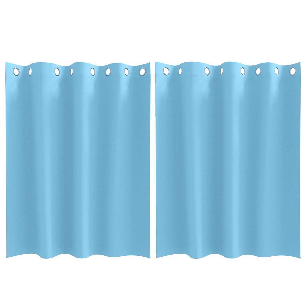 vidaXL Κουρτίνες με κουρτίνες 2 pcs Γαλάζιο 140 x 140 cm Πολυεστέρας