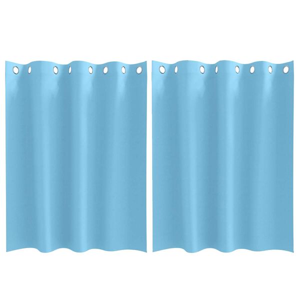 vidaXL Κουρτίνες με κουρτίνες 2 pcs Γαλάζιο 140 x 140 cm Πολυεστέρας
