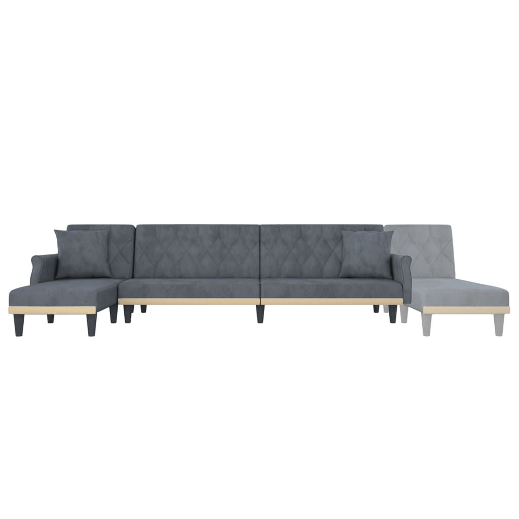 vidaXL Καναπές Κρεβάτι Γωνιακός Σκ. Γκρι 271 x 140 x 70 εκ. Βελούδινος