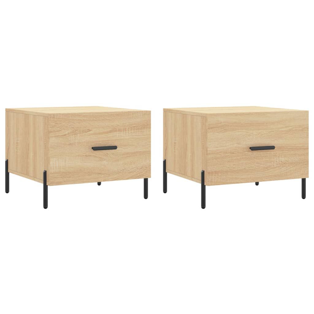vidaXL Τραπεζάκια Σαλονιού 2 τεμ Sonoma Δρυς 50x50x40 εκ Επεξ. Ξύλο