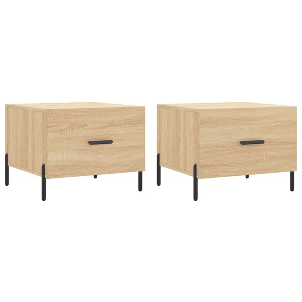 vidaXL Τραπεζάκια Σαλονιού 2 τεμ Sonoma Δρυς 50x50x40 εκ Επεξ. Ξύλο