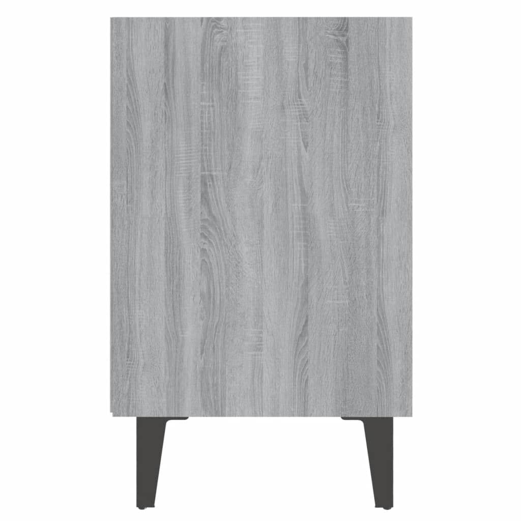 vidaXL Κομοδίνο Γκρι Sonoma 40 x 30 x 50 εκ. με Μεταλλικά Πόδια