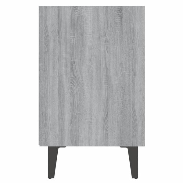vidaXL Κομοδίνο Γκρι Sonoma 40 x 30 x 50 εκ. με Μεταλλικά Πόδια