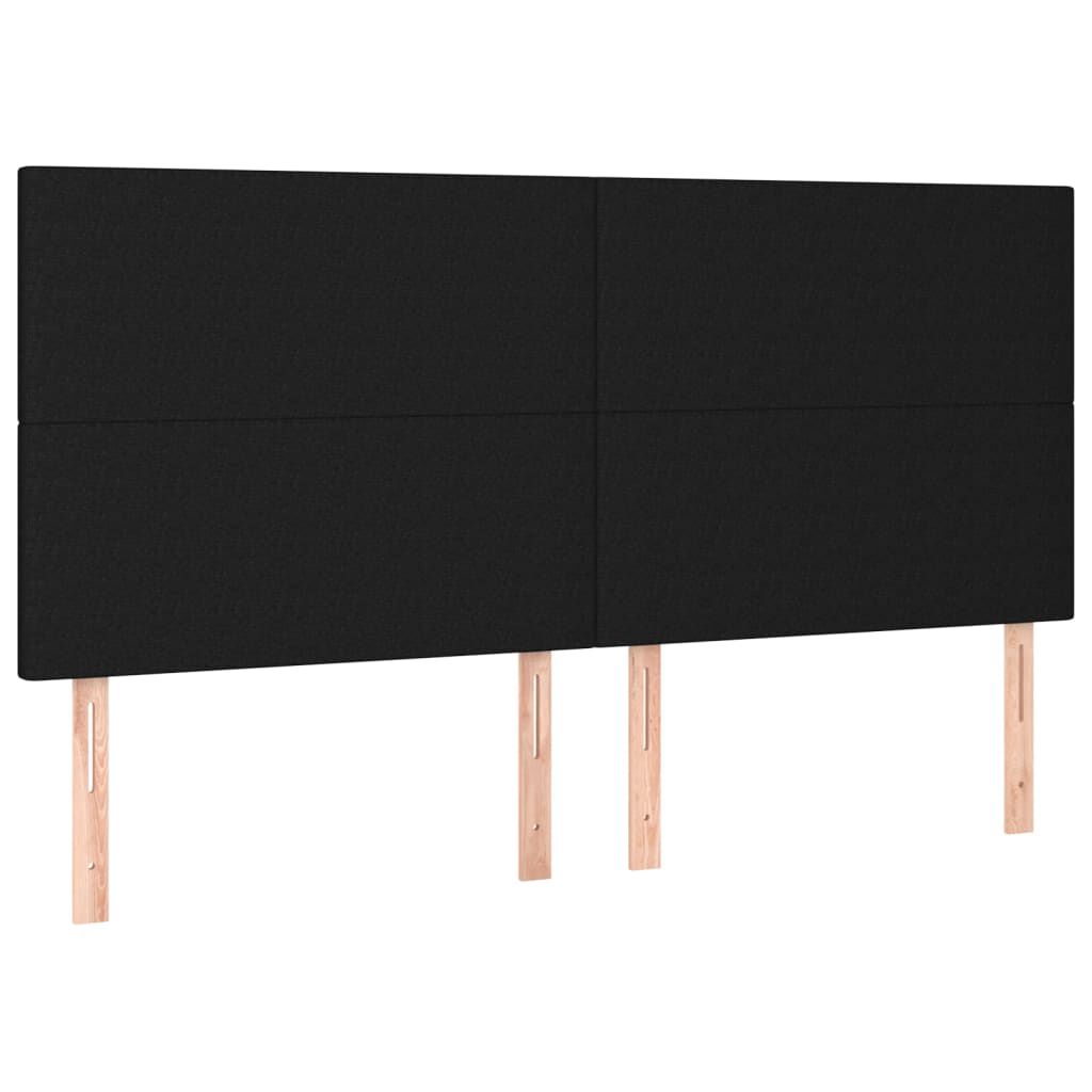 vidaXL Κεφαλάρι Κρεβατιού LED Μαύρο 180x5x118/128 εκ. Υφασμάτινο