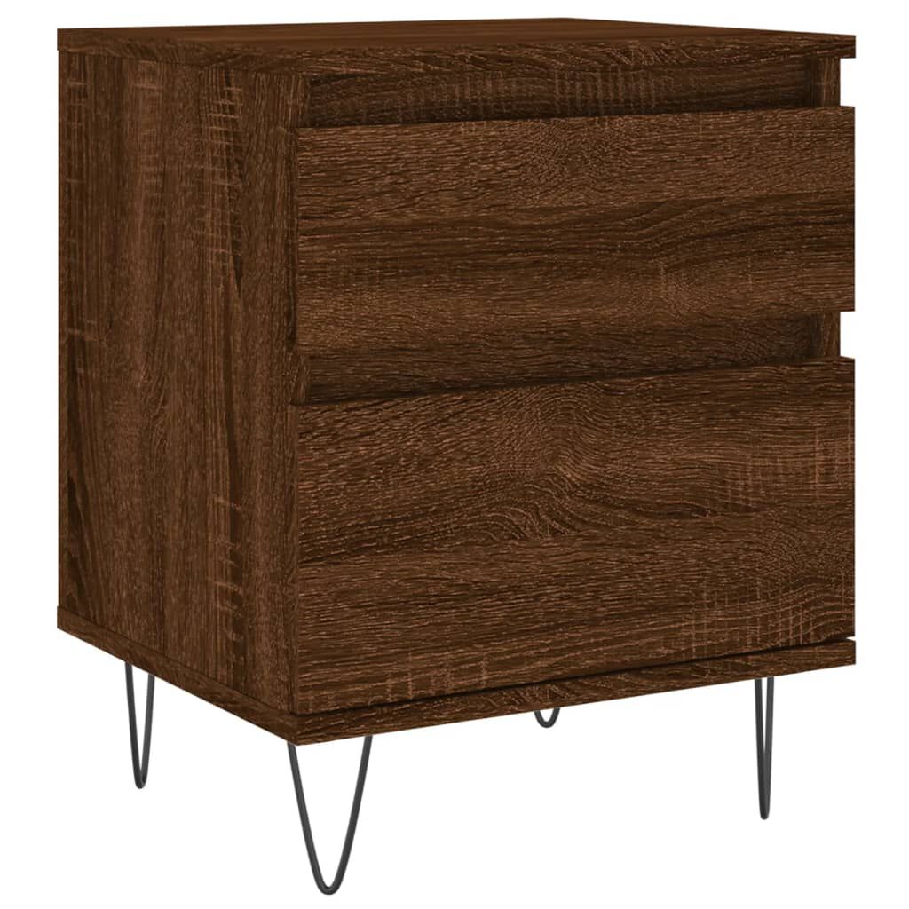 vidaXL Κομοδίνα 2 τεμ. Καφέ Δρυς 40 x 35 x 50 εκ. από Επεξεργ. Ξύλο