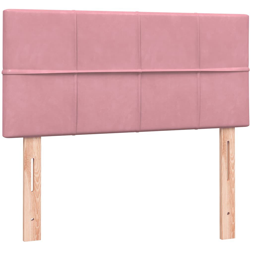 vidaXL Box Spring κρεβάτι με στρώμα ροζ 100x220 cm Βελούδινο