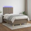 vidaXL &Kappa;&rho;&epsilon;&beta;ά&tau;&iota; Boxspring &mu;&epsilon; &Sigma;&tau;&rho;ώ&mu;&alpha; & LED Taupe 120x190 &epsilon;&kappa;. &Upsilon;&phi;&alpha;&sigma;&mu;ά&tau;&iota;&nu;&omicron;