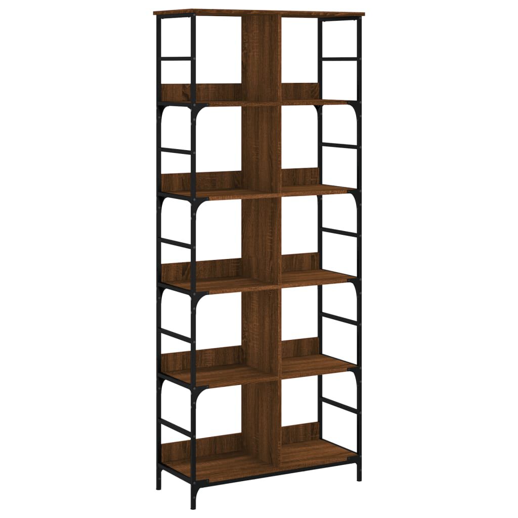vidaXL Βιβλιοθήκη Καφέ Δρυς 78,5 x 33 x 188,5 εκ. Επεξεργασμένο Ξύλο