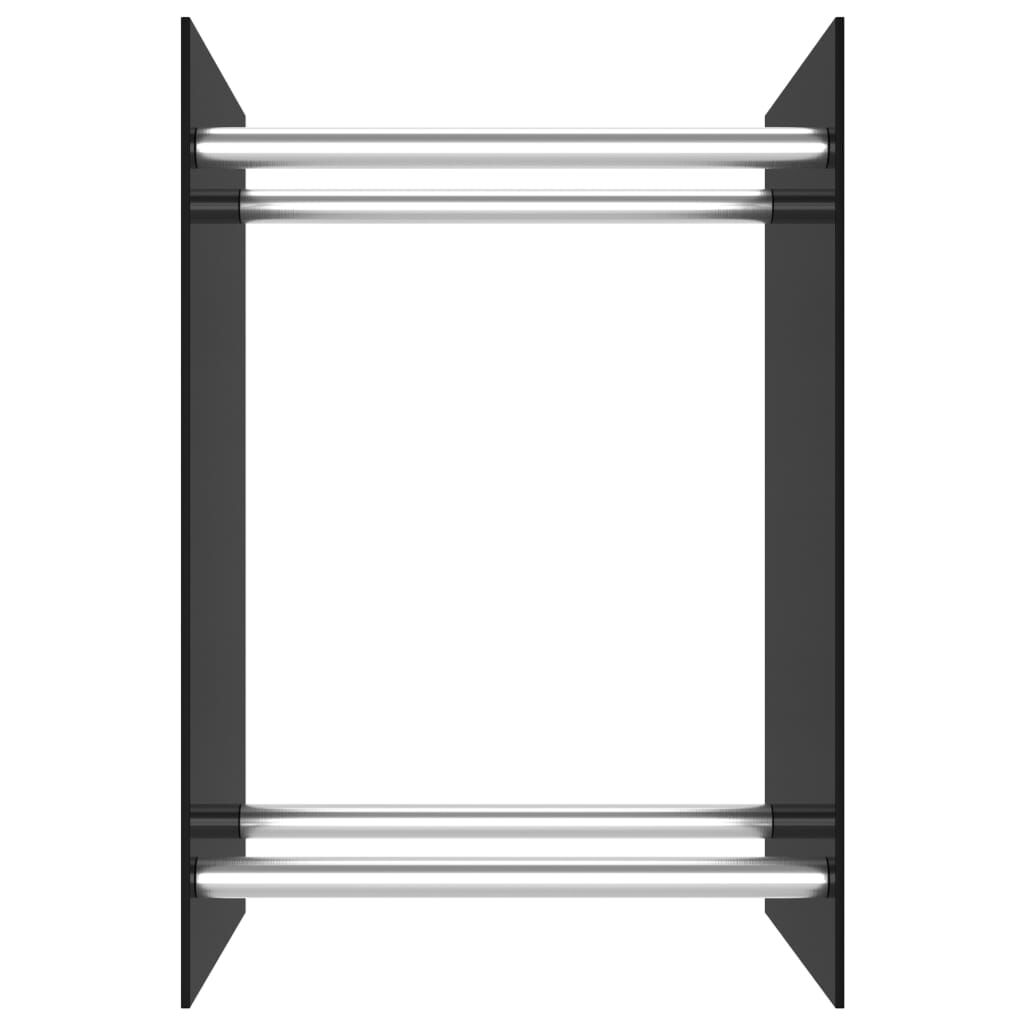 vidaXL Ράφι Καυσόξυλων Μαύρο 40 x 35 x 60 εκ. Γυάλινο