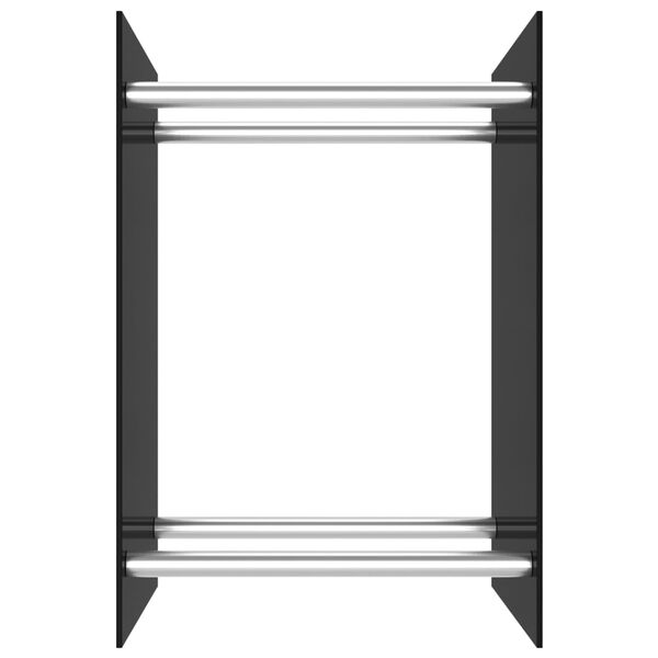 vidaXL Ράφι Καυσόξυλων Μαύρο 40 x 35 x 60 εκ. Γυάλινο