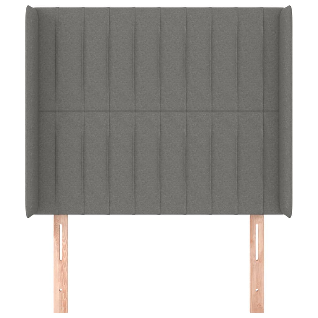 vidaXL Κεφαλάρι με Πτερύγια Σκούρο Γκρι 83x16x118/128 εκ. Υφασμάτινο