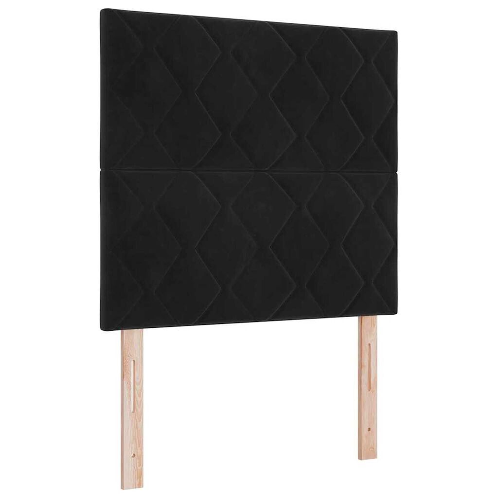 vidaXL Κρεβάτι Box Spring LED με Στρώμα Μαύρο 90 x 190 cm Βελούδο