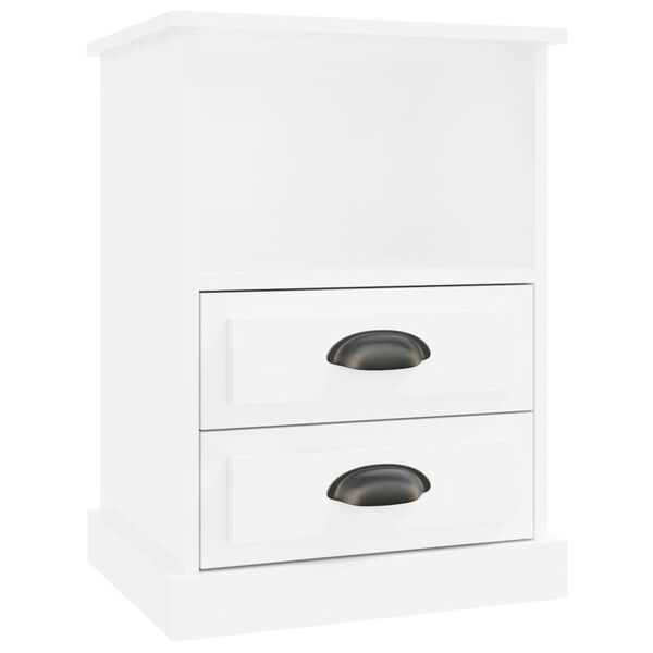 vidaXL Κομοδίνο Γυαλιστερό Λευκό 43 x 36 x 60 εκ.