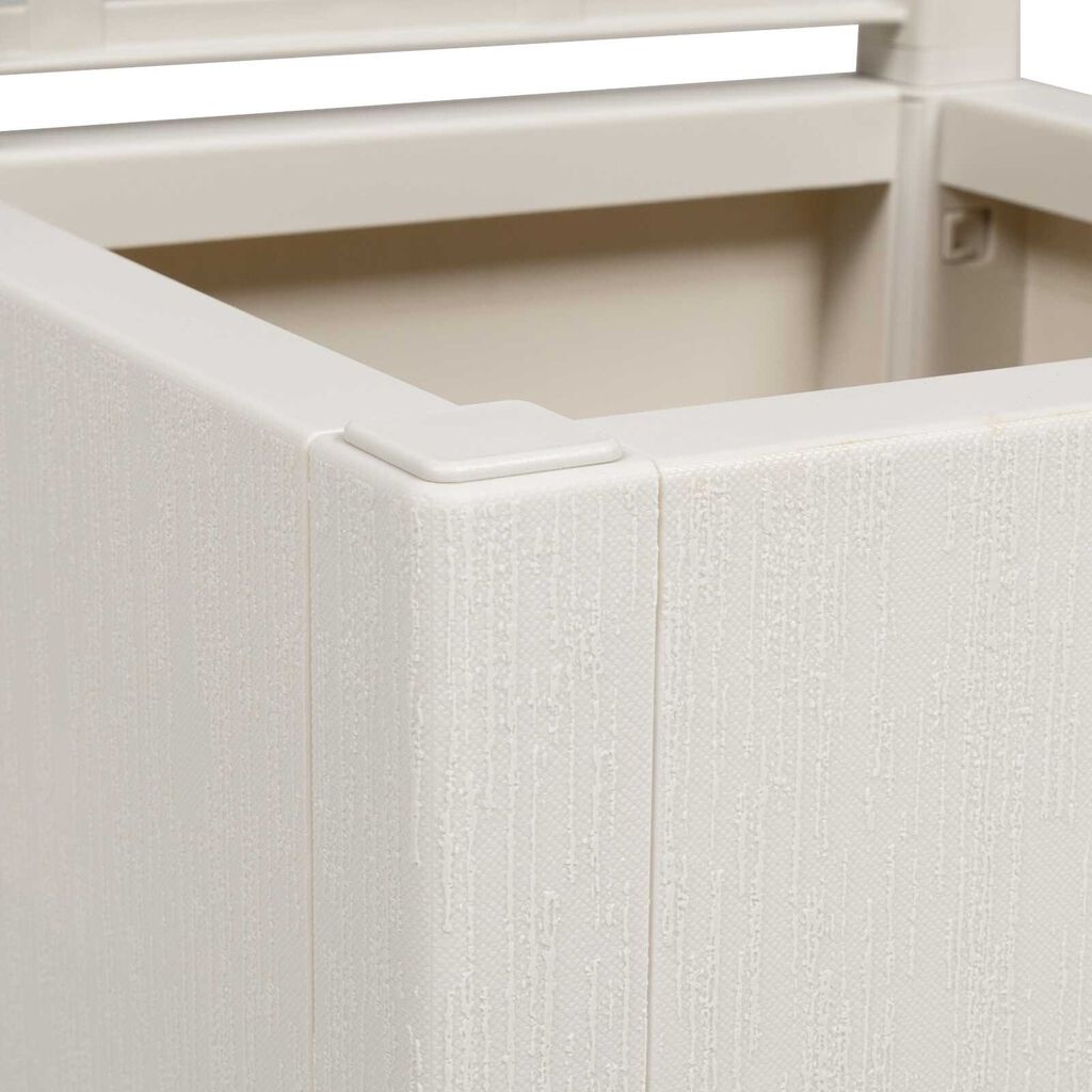 vidaXL Γλάστρος με πλέγμα λευκό 36 x 36 x 140 εκ. Πλαστικός